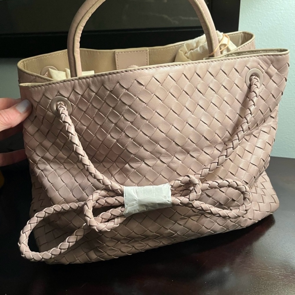 Large Quince Beige Woven Tote/Shoulder Bag - Taupe - Picture 10 of 13